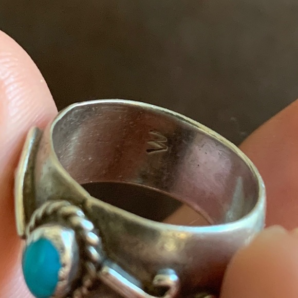 Navajo sterling silver turquoise ring - Picture 3 of 3